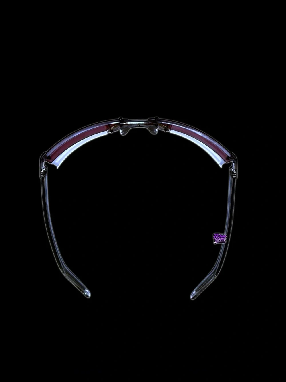 Vintage Chanel 2000s Rimless Wrap Around Y2K Neon Shield Translucent Sunglasses